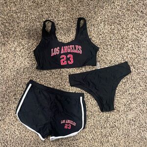 Youth 3 piece bathing suit set.